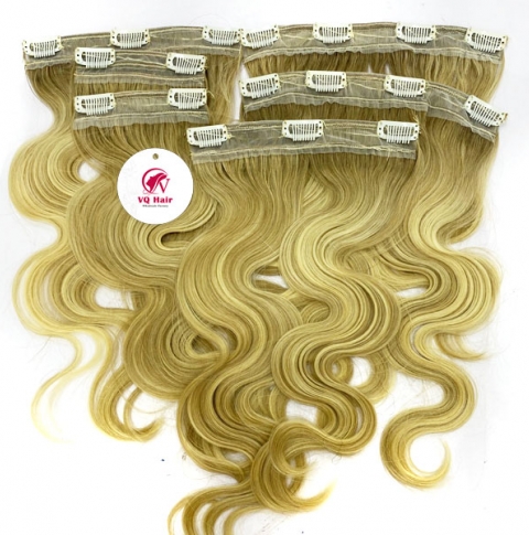 Body Wavy Highlight Blonde Clip-In Hair Extensions